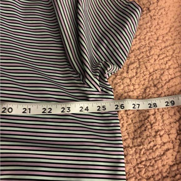 Peter Millar Polo Shirt Mens Large Navy Stripe Golf Active Stretch xl - Picture 5 of 6